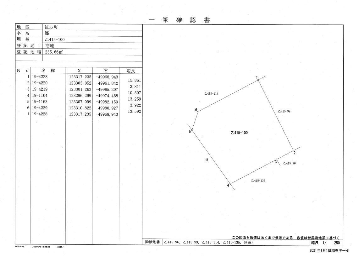 波方町郷一筆確認書